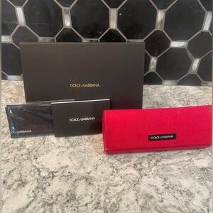 Dolce & Gabbana Red Sunglasses Case with Box, cleaning cloth and info booklet